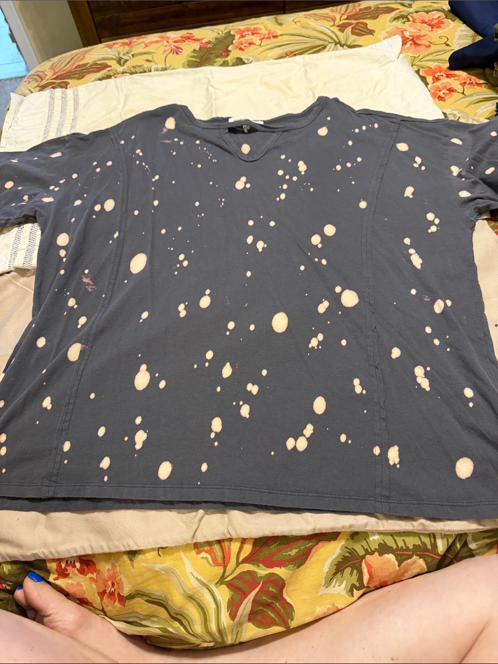 Bleached Navy Short-Sleeve Tee — Relaxed Everyday Top